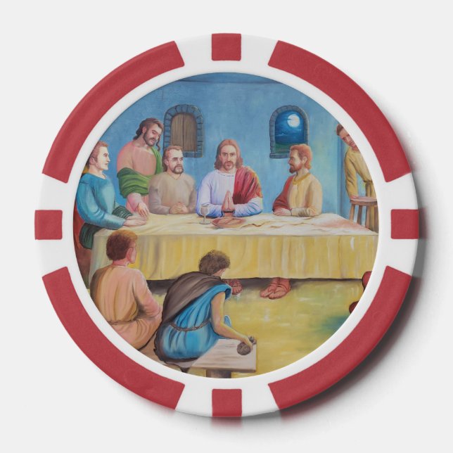 Das letzte Abendmahl: Jesus und die Jünger Pokerchips (Vorderseite)