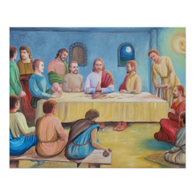 Das letzte Abendmahl: Jesus und die Jünger Poster (Vorderseite)