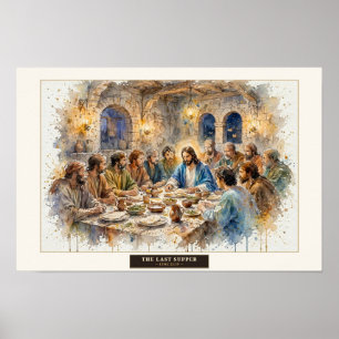 Das letzte Abendmahl — Lockere Wasserfarbenposter Poster