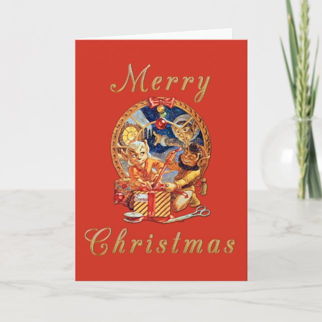 Das letzte Paket Feiertagskarte (Vorderseite)