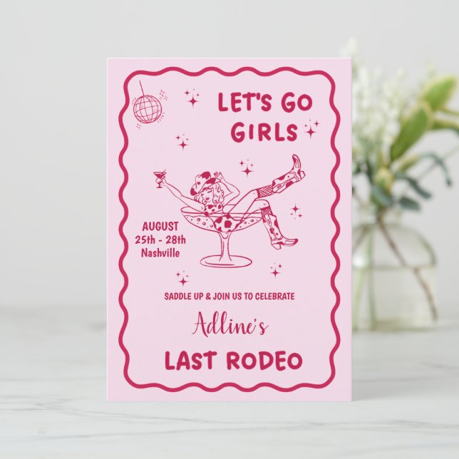 Das letzte Rodeo-Nashville-Bachelorette-Wochenende Einladung (Stehend Vorderseite)