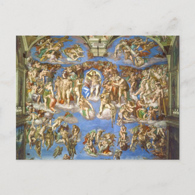 Das letzte Urteil Fresco Michelangelo Buonarroti Postkarte (Vorderseite)