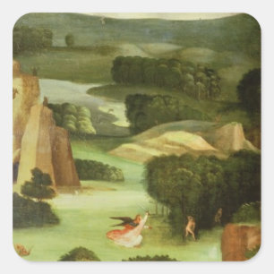 Das letzte Urteil: Innenraum des links Flügels Quadratischer Aufkleber