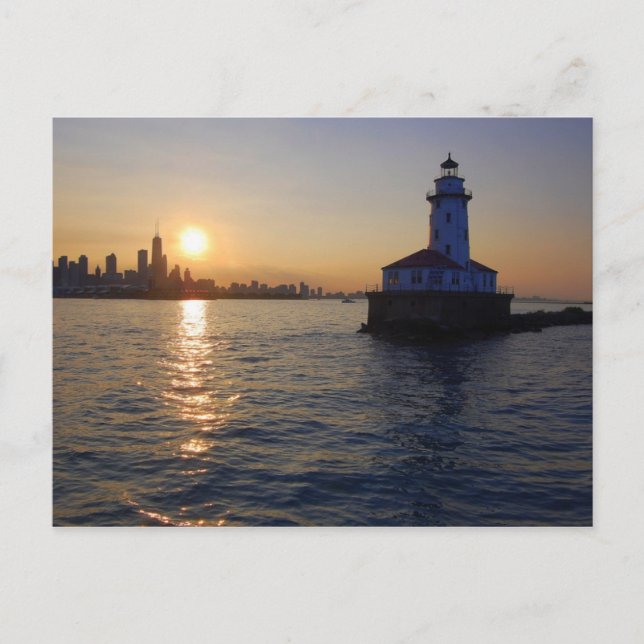 Das Leuchtturm von Chicago Postkarte (Vorderseite)