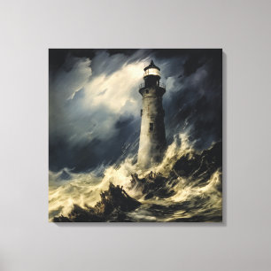 Das Leuchtturm von Storm Fine Art Leinwanddruck