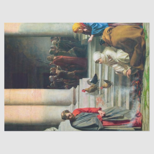 Das Leugnen von Peter durch Carl Bloch Seidenpapier (Vorderseite)