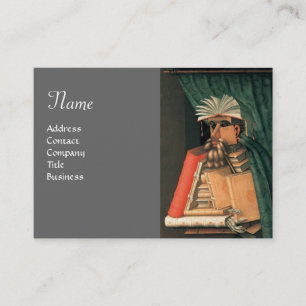 DAS LIBRARISCHE MONOGRAMM, grau Visitenkarte