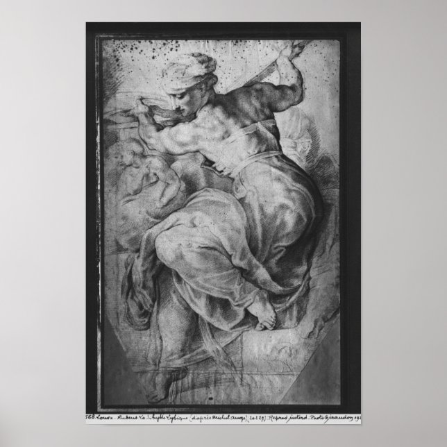 Das libysche Sibyl nach Michangelo Buonarroti Poster (Vorne)