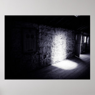 Das Licht auf der alten Steinwand Poster