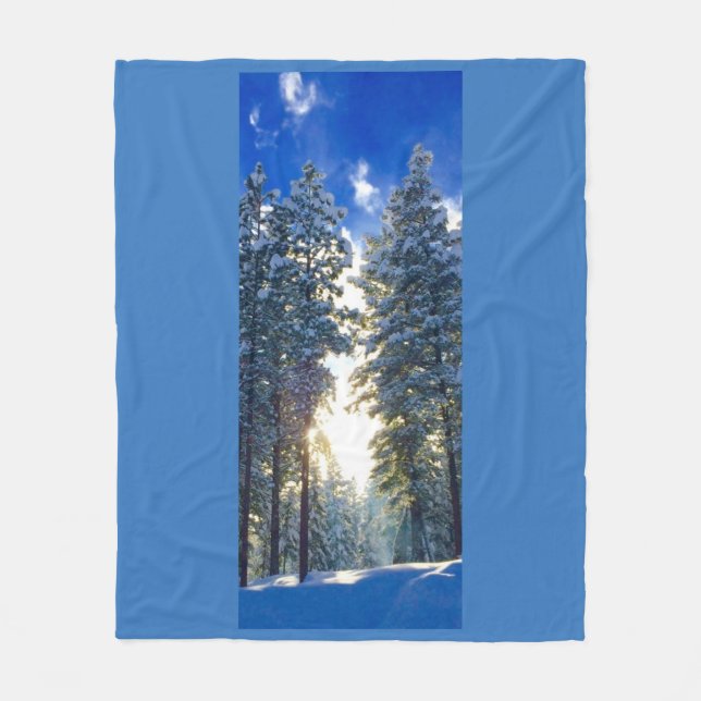 Das Licht auf der Schneeflotterdecke Fleecedecke (Vorderseite)