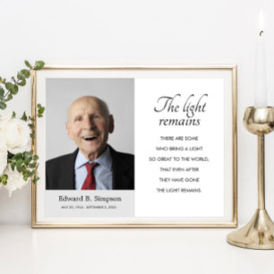 Das Licht bleibt Trauer Gedenkgedicht mit Foto Poster