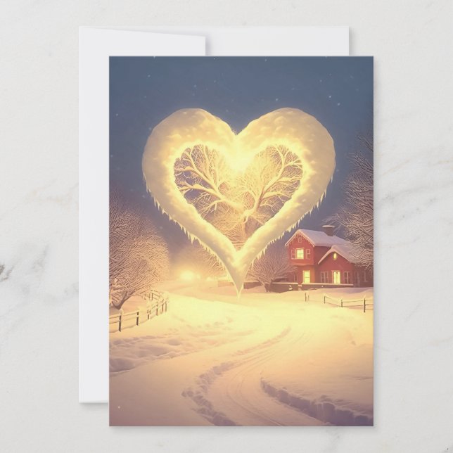 Das Licht der Frostigen Nacht: Winterwunder Hochze Einladung (Vorderseite)