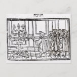 Das Licht der Menorah Postkarte<br><div class="desc">Die Beleuchtung der Menorah (Holzschnitt) der jüdischen Schule in einer privaten Sammlung.</div>
