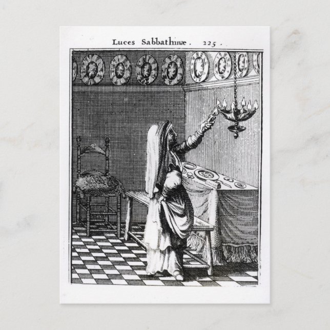 Das Licht der Sabbat Kerzen Postkarte (Vorderseite)