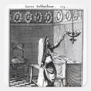 Das Licht der Sabbat Kerzen Quadratischer Aufkleber