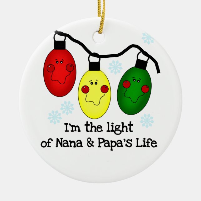 Das Licht von Nana und Papas Leben - maßgeschneide Keramikornament (Vorne)