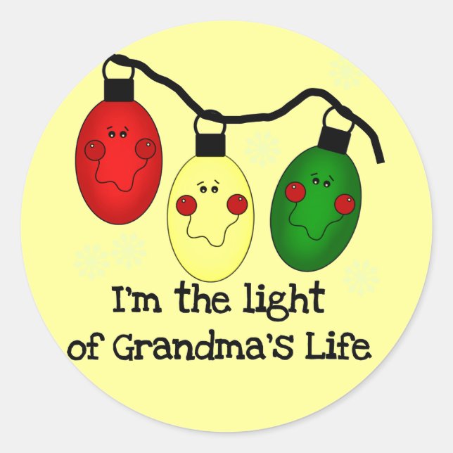 Das Licht von Oma's Leben Weihnachtsgeschenke und  Runder Aufkleber (Vorderseite)