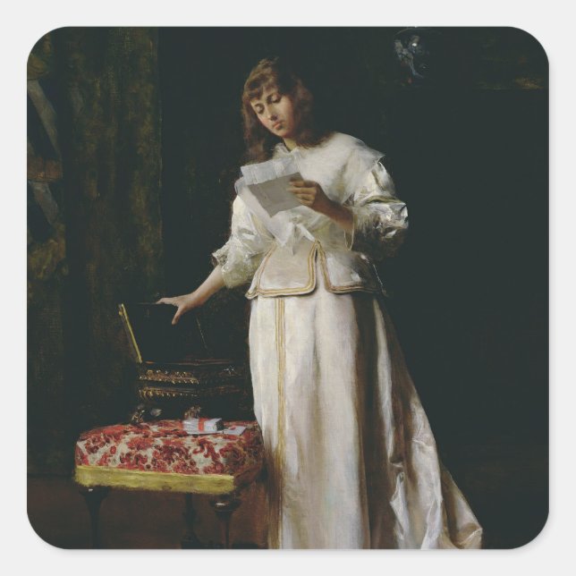 Das Liebe Quadratischer Aufkleber (Vorderseite)