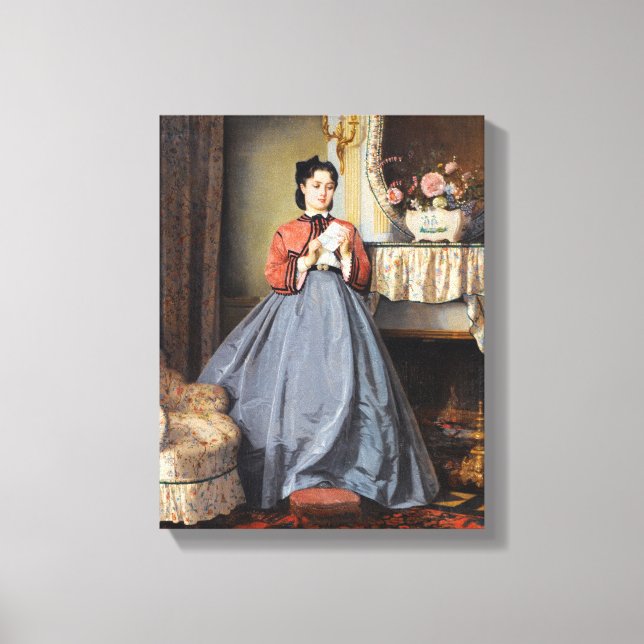 Das Liebe-Schreiben von August Toulmouche Leinwanddruck (Vorderseite)