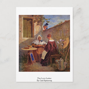 Das Liebe-Schreiben von Carl Spitzweg Postkarte