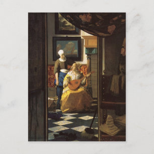 Das Liebe-Schreiben von Johannes Vermeer Postkarte