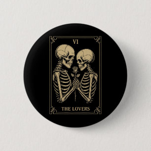 Das liebenswerte Tarot Skeleton hat gotische Roman Button
