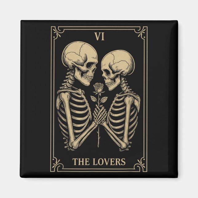 Das liebenswerte Tarot Skeleton hat gotische Roman Magnet (Vorne)