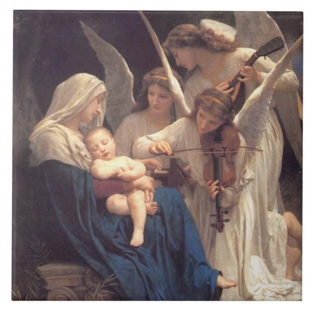 Das Lied der Engel (Vintage Kunst) Fliese (Vorderseite)