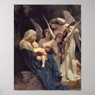 Das Lied der Engel von William Bouguereau Print Poster
