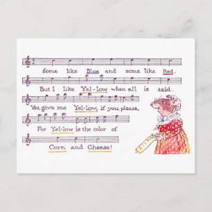 Das Lied der Maus in Lob des Gelben Käse Postkarte