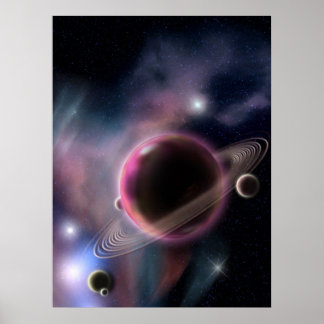 Das lila Planet-Poster Poster