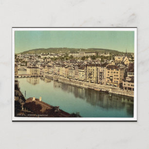 Das Limmatquai, mit der Polytechnischen Hochschule Postkarte