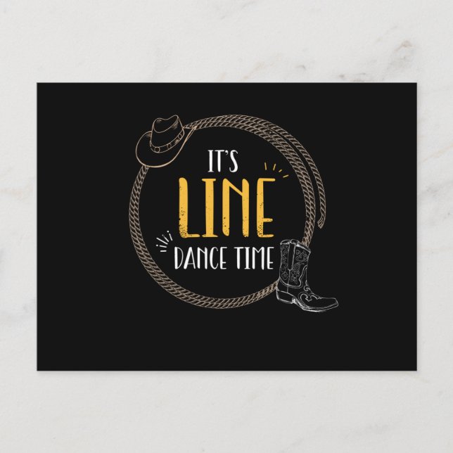Das Line Dance Time Line Dance Postkarte (Vorderseite)