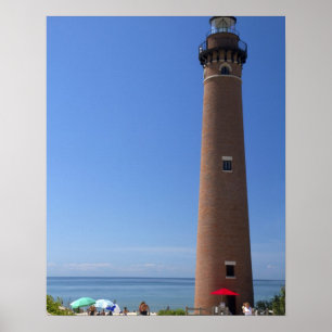 Das Little Sable Point Light am Lake Michigan Poster