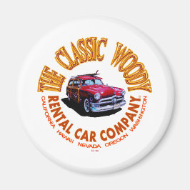 Das Logo der "Classic Woody Rental Car Company" Ve Magnet