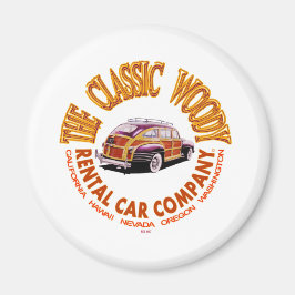 Das Logo der "Classic Woody Rental Car Company" Ve Magnet