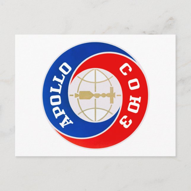 Das Logo der Mission Apollo-Soyuz Postkarte (Vorderseite)