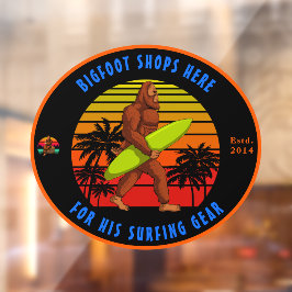 Das Logo des Bigfoot Surfing Sporting Goods Shop k Fensteraufkleber