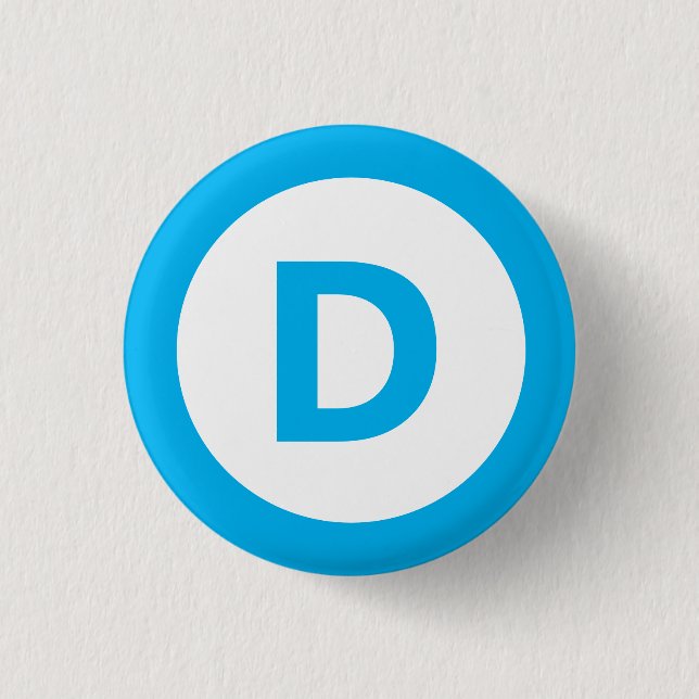 Das Logo des demokratischen Party ist türkisblau Button (Vorderseite)