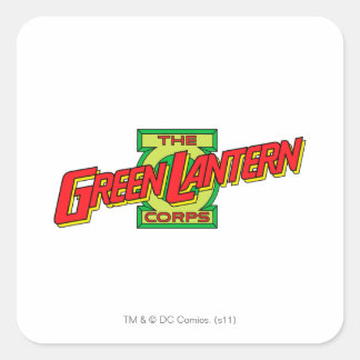 Das Logo des grünen Laternenkorps Quadratischer Aufkleber