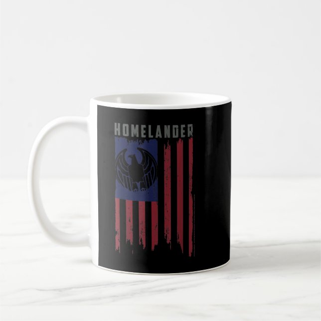 Das Logo des Jungs-Homelander-Flaggenadlers  Kaffeetasse (Links)