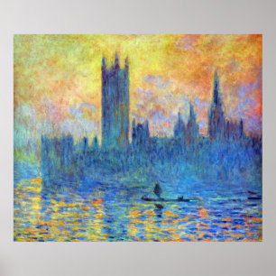 Das Londoner Parlament im Winter von Claude Monet Poster