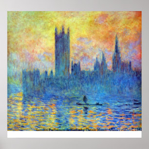 Das Londoner Parlament im Winter von Claude Monet Poster