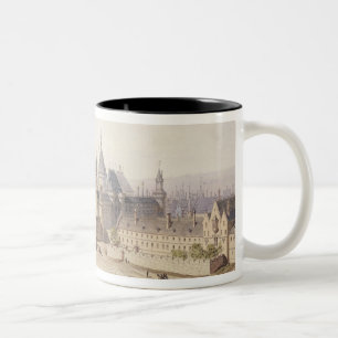 Das Louvre während der Herrschaft von Charles V Zweifarbige Tasse