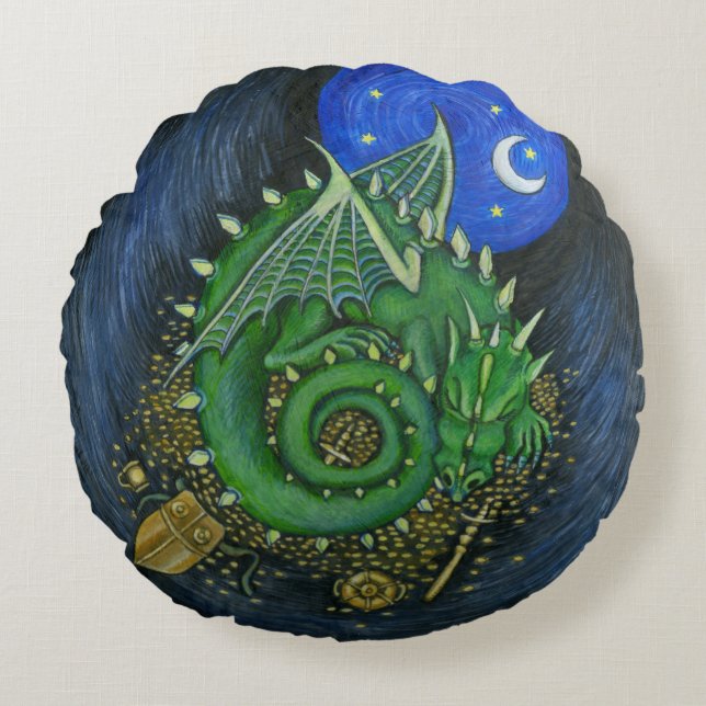 Das Luftkissen des Drachen Rundes Kissen (Vorderseite)