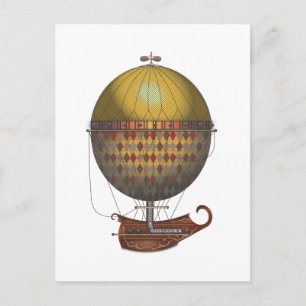 Das Luftschiff Nautisme Steampunk-Flugmaschine Postkarte