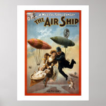 Das Luftschiff Vintage Theaterplakat.