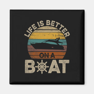 Das lustige Bootfahren von Retro gibt dem Schiff d Magnet