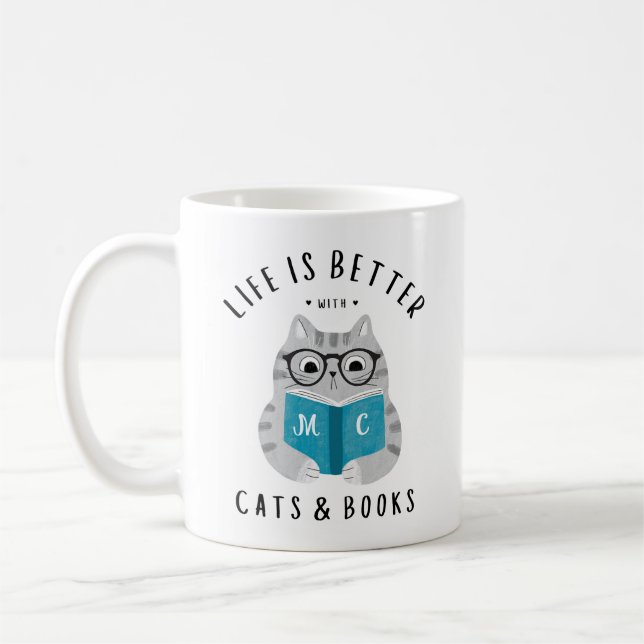 Das lustige Leben ist besser mit dem Monogramm "Ka Kaffeetasse (Links)