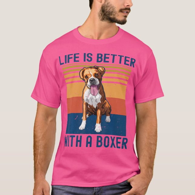 Das lustige Leben ist besser mit einem Boxer für H T-Shirt (Vorderseite)